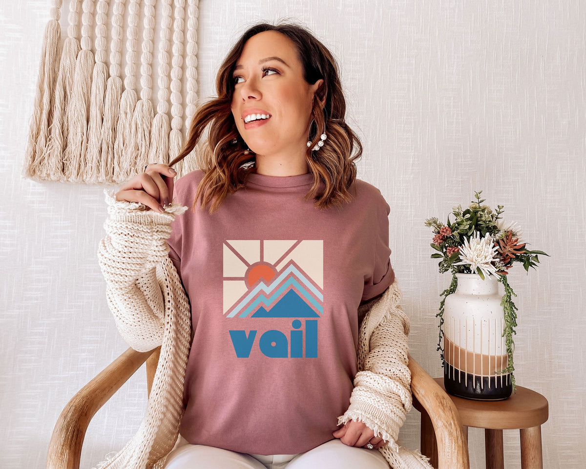 Vail Shirt Colorado Retro TShirt Colorful Colorado tee Vail Mountain Shirt Personalization Available Graphic Tee – Premium Graphic · Perfect For Daily Wear