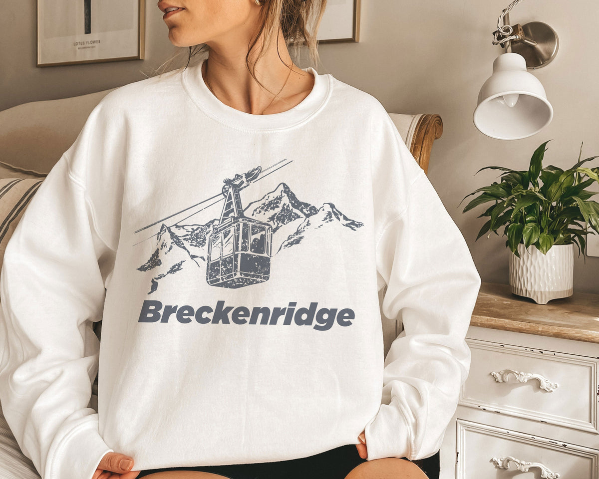 Breckenridge Colorado Sweatshirt Unisex Mountain Ski Lift Crewneck Breckenridge Sweatshirt Personalization Available Sweatshirt – Feel-Good Design · High-Quality Print