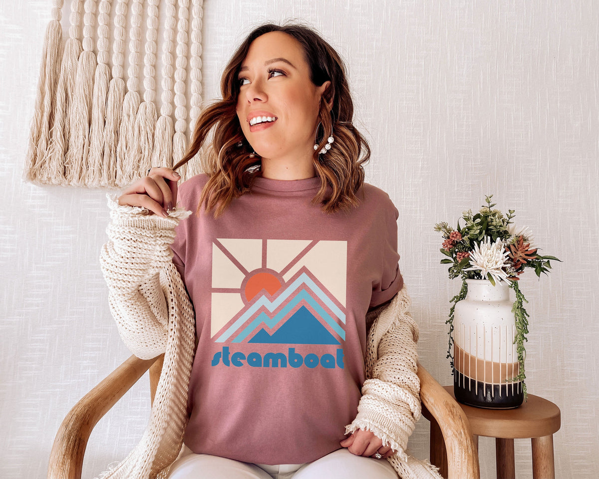 Steamboat Shirt Colorado Retro TShirt Colorful Colorado tee Steamboat Mountain Shirt Personalization Available Graphic Tee – Warm & Stylish · Trending Graphic Apparel
