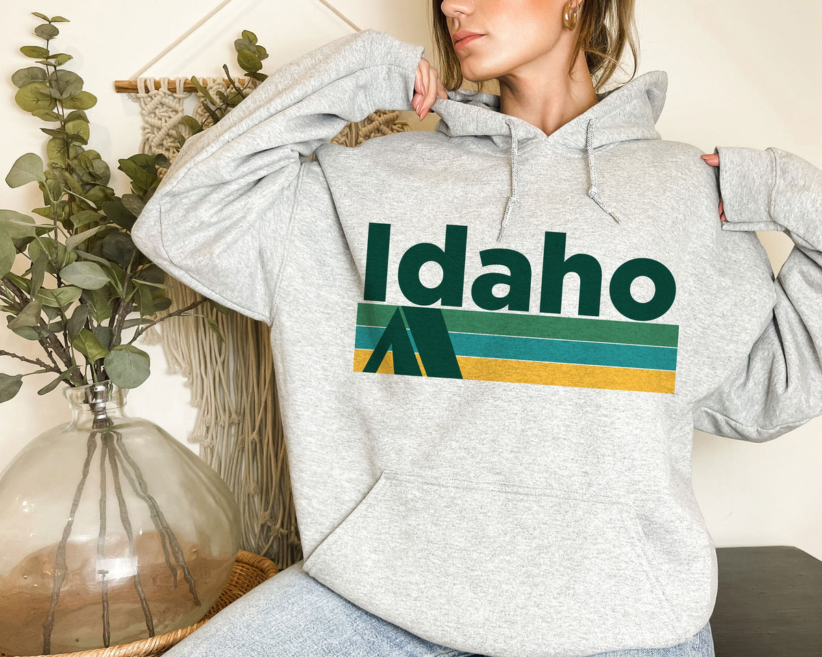 Idaho Hoodie Retro Camping Adult Unisex Idaho Sweatshirt Personalization Available Hoodie – Warm & Stylish · Top Pick For Any Outfit