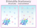 Narwhal Stationery Ocean Stationery Mom and Baby Sea Animals Stationery for Girls Printable Stationery Paper Journal Penpal Letter Graphic Tee – Fan Favorite · Perfect For Daily Wear