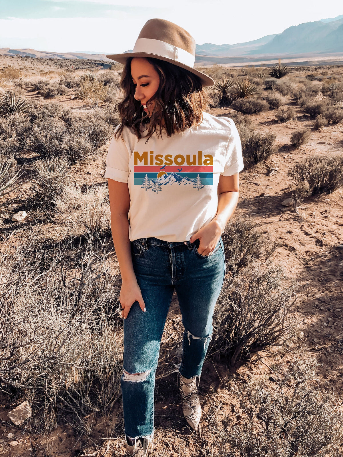 Missoula Montana Shirt Mountain Sunset Unisex Missoula TShirt Personalization Available Graphic Tee – Fan Favorite · High-Quality Print