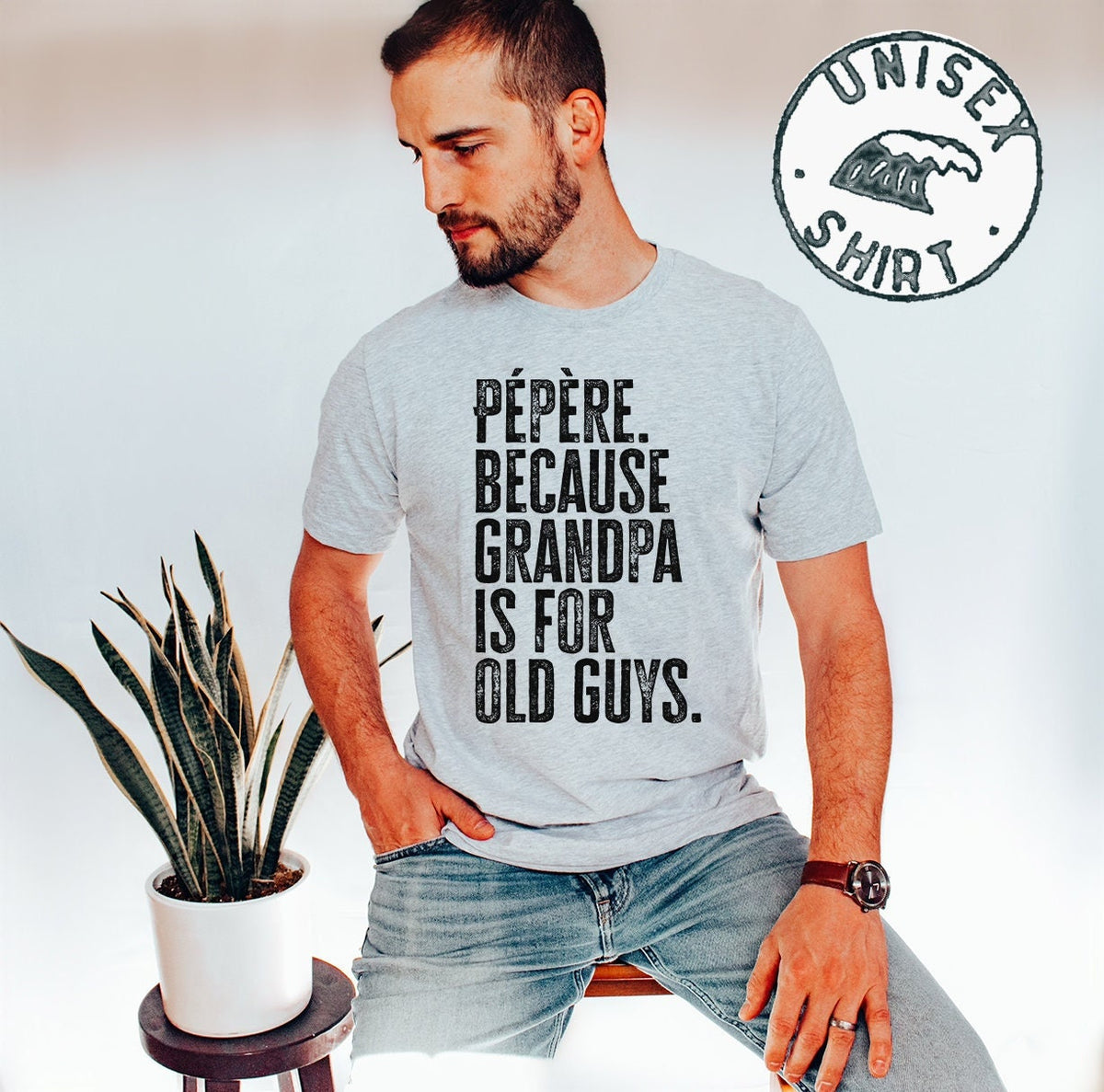 Pepere New Grandpa Fathers Day Grandfather Shirt Funny Tee Tshirt Birthday Gifts for Men and Women Graphic Tee – Soft Feel · Top Pick For Any Outfit