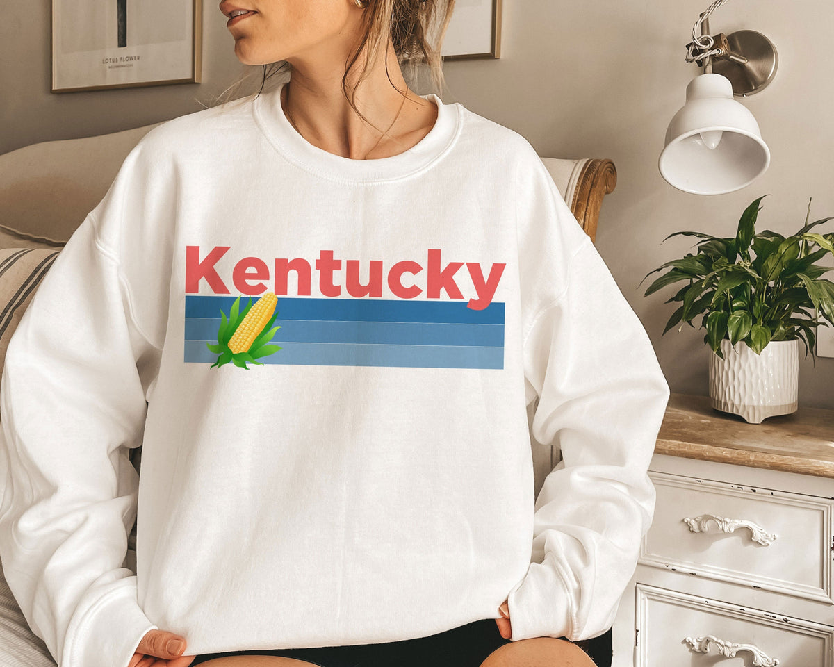 Kentucky Sweatshirt Retro Corn Farming Unisex Kentucky Sweatshirt Personalization Available Sweatshirt – Fan Favorite · Great Gift For Fans