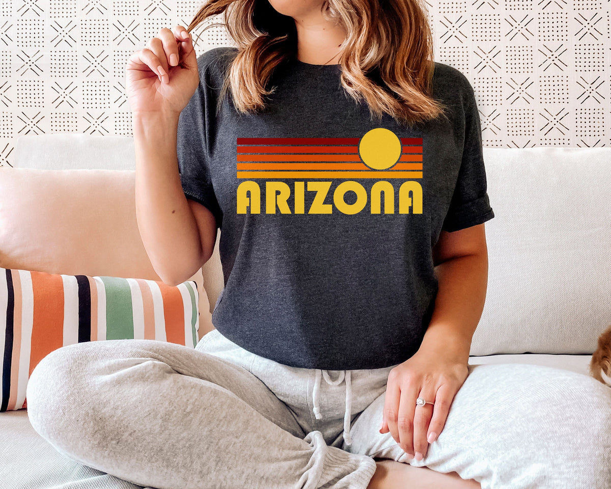 Arizona TShirt Retro Sunset Unisex Arizona Shirt Personalization Available Graphic Tee – Easygoing Wear · Top Pick For Any Outfit