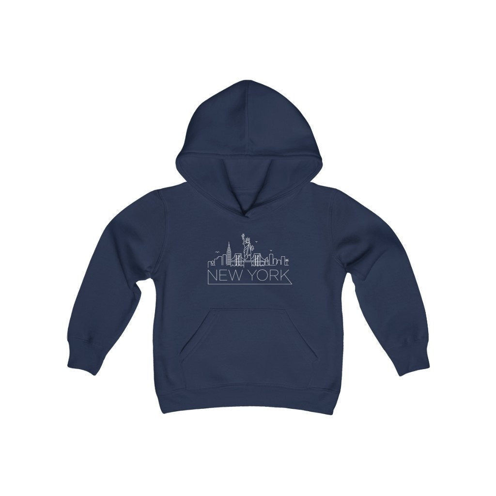 New York Youth Hoodie Skyline New York Youth Sweatshirt Personalization Available Hoodie – Warm & Stylish · Must-Have Style