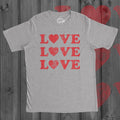 Valentines Heart Shirt Mens Love Love Love Heart Shirt Love x3 Shirt Anniversary Big Love Shirts Guys Valentines Day Tee Man S M L XL Graphic Tee – Everyday Comfort · Great Gift For Fans