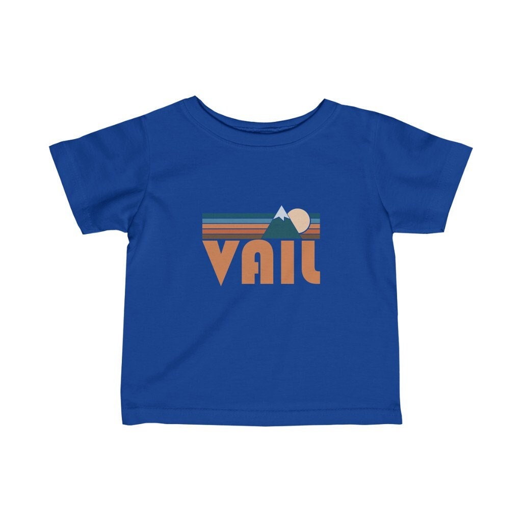 Vail Colorado Baby Shirt Retro Mountain Vail Infant Newborn TShirt Personalization Available Graphic Tee – Fan Favorite · Must-Have Style