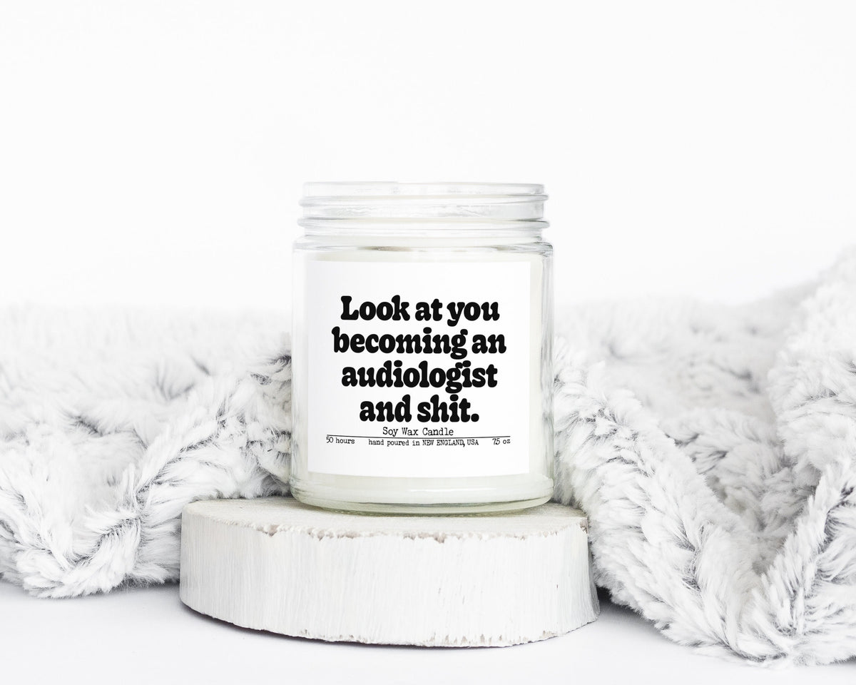 Audiologist Audiology Graduation Ear Doctor Gifts Funny Candle Housewarming Soy Wax Scented Decor Graphic Tee – Warm & Stylish · Great Gift For Fans