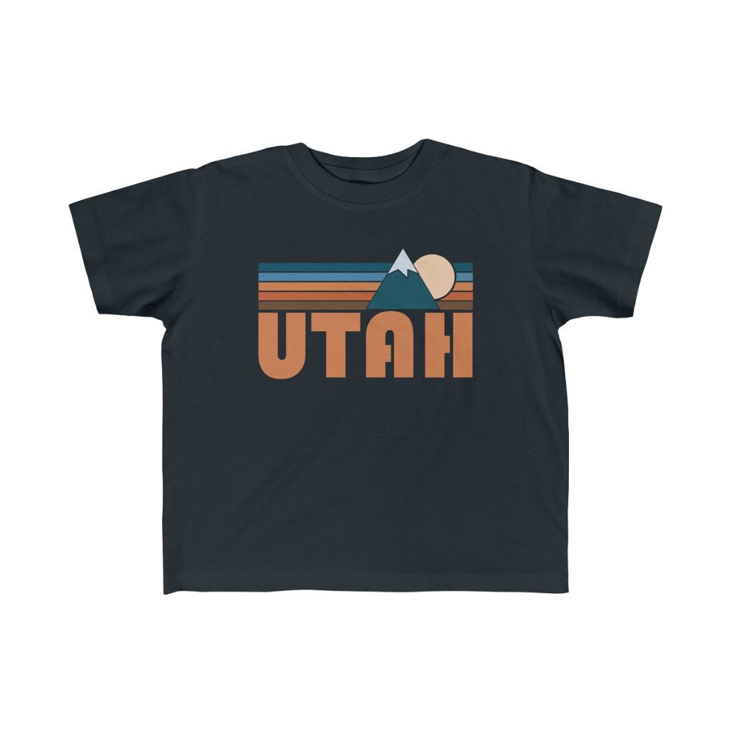 Utah Toddler Shirt Retro Mountain Utah Toddler TShirt Personalization Available Graphic Tee – Soft Feel · Perfect For Daily Wear