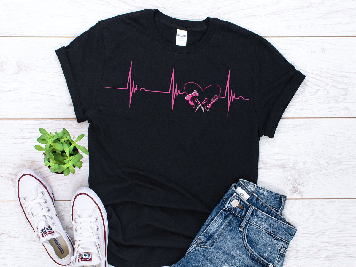 Hairdresser Heartbeat Shirt Hairstylist Shirt For Women Gift For Hairdresser Funny Hairstylist Shirt Funny Barber T shirt Beautician Graphic Tee – Bold Style · High-Quality Print