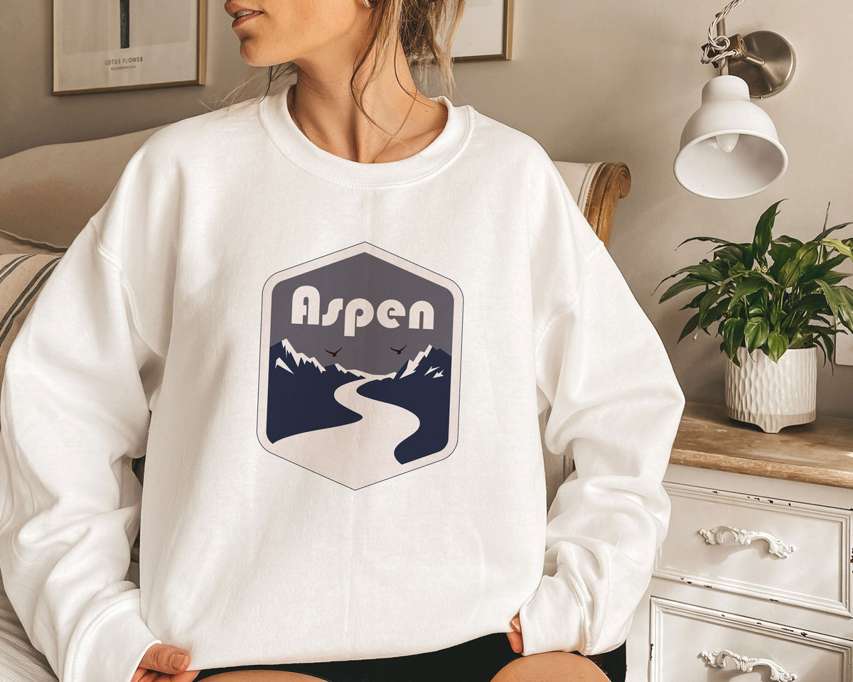 Aspen Colorado Mountain Road Unisex Aspen Sweatshirt Personalization Available Sweatshirt – Everyday Comfort · Must-Have Style