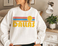 Dallas Texas Sweatshirt Retro Sunrise Unisex Dallas Sweatshirt Personalization Available Sweatshirt – Feel-Good Design · Perfect For Daily Wear