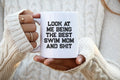 Swim Mom Gifts Swim Mom Coffee Mug Swim Mom Cup Swim Mom Birthday Gifts for Men and Women Graphic Tee – Fan Favorite · Must-Have Style