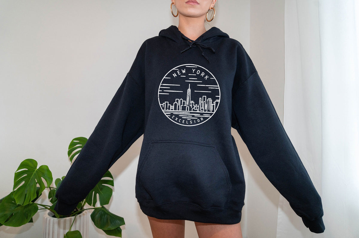 New York Hoodie State Design Adult Unisex New York Sweatshirt Personalization Available Hoodie – Easygoing Wear · High-Quality Print