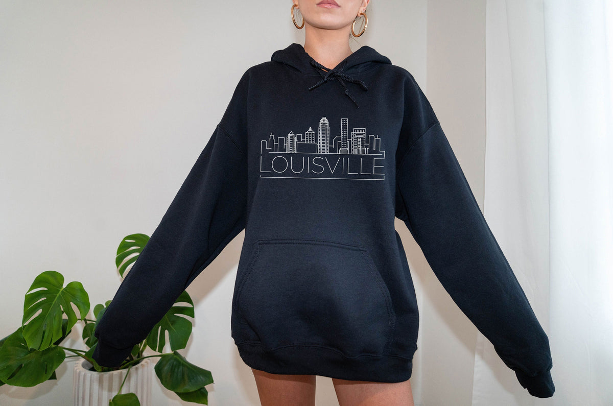 Louisville Hoodie Adult Unisex Skyline Louisville Kentucky Sweatshirt Personalization Available Hoodie – Everyday Comfort · Trending Graphic Apparel