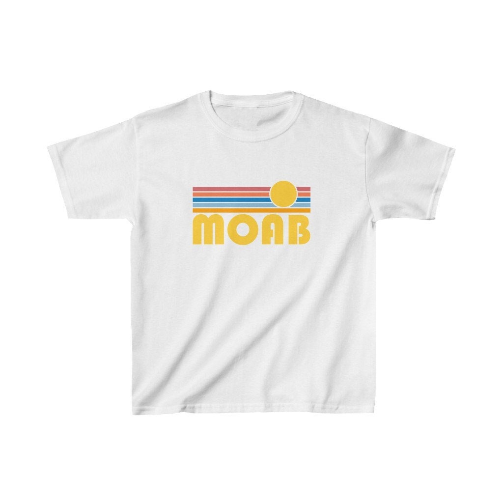 Moab Utah Youth Shirt Retro Sunrise Moab Kid39s TShirt Personalization Available Graphic Tee – Everyday Comfort · Must-Have Style