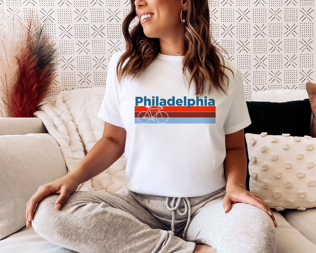 Philadelphia Pennsylvania Shirt Adult Unisex Retro Bike Bike Philadelphia T Shirt Personalization Available Graphic Tee – Bold Style · Trending Graphic Apparel
