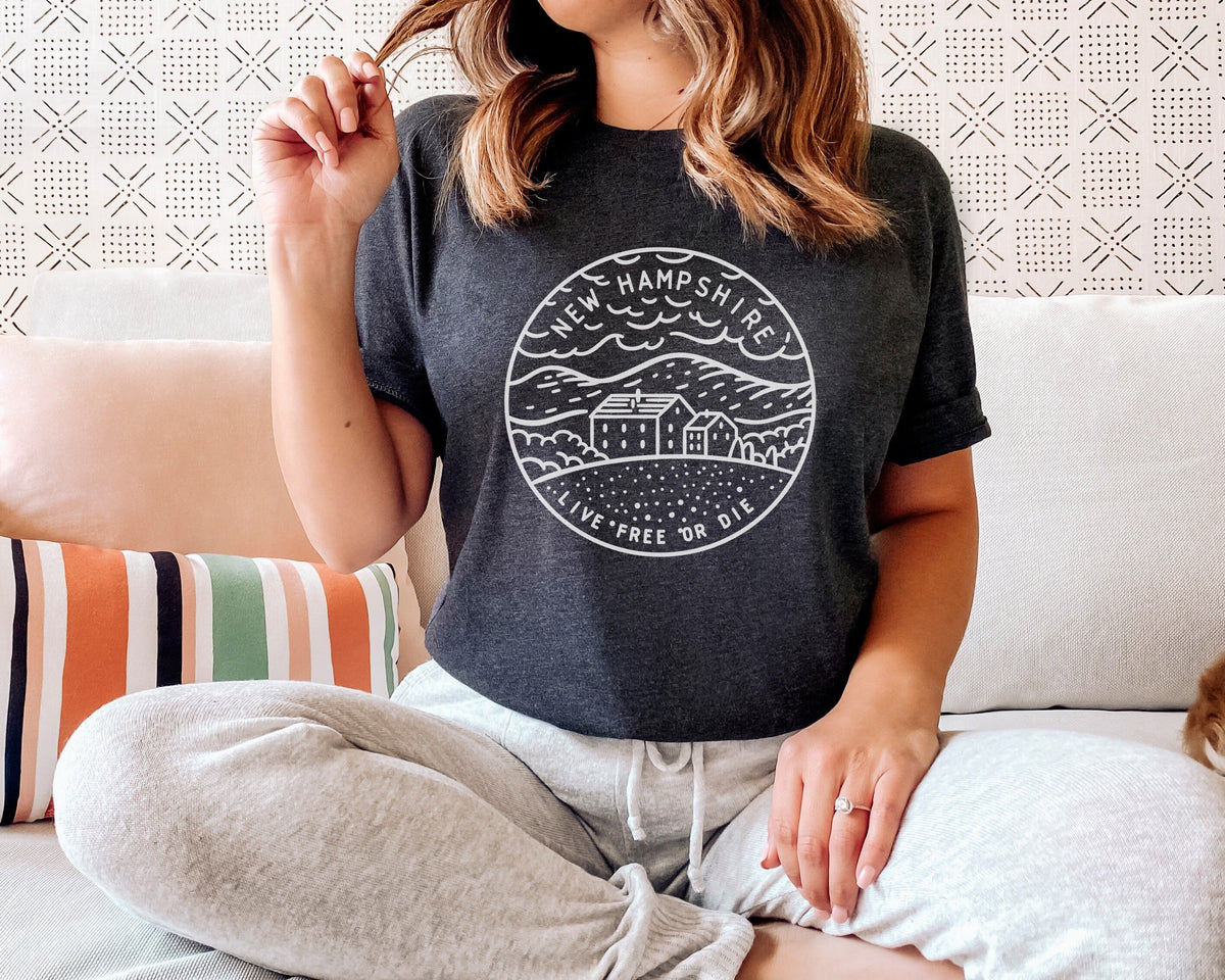 New Hampshire Shirt State Design Adult Unisex New Hampshire T Shirt Personalization Available Graphic Tee – Warm & Stylish · Great Gift For Fans