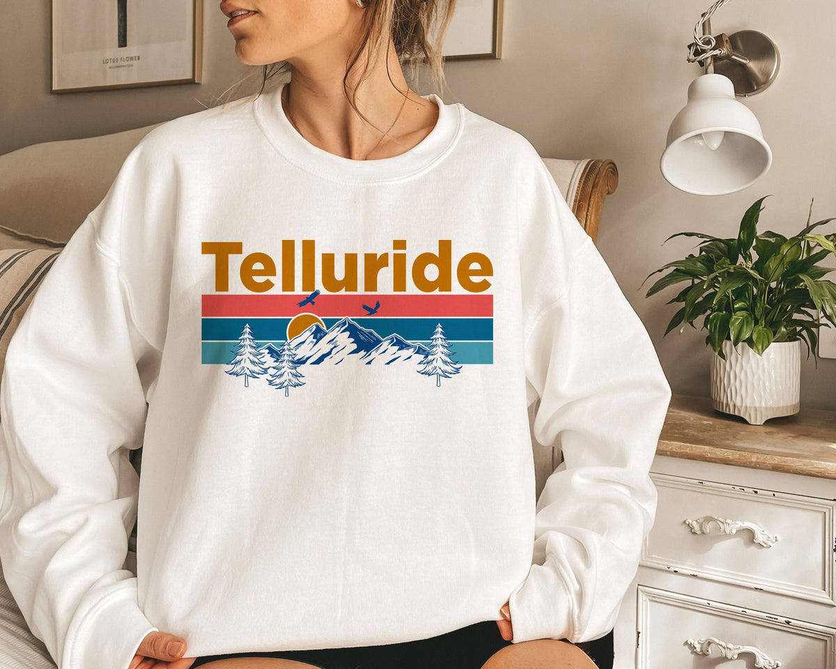 Telluride Colorado Sweatshirt Mountain Sunset Unisex Telluride Sweatshirt Personalization Available Sweatshirt – Soft Feel · Great Gift For Fans