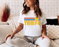 Tampa Florida TShirt Retro Sunset Adult Unisex Tampa T Shirt Personalization Available Graphic Tee – Warm & Stylish · Top Pick For Any Outfit