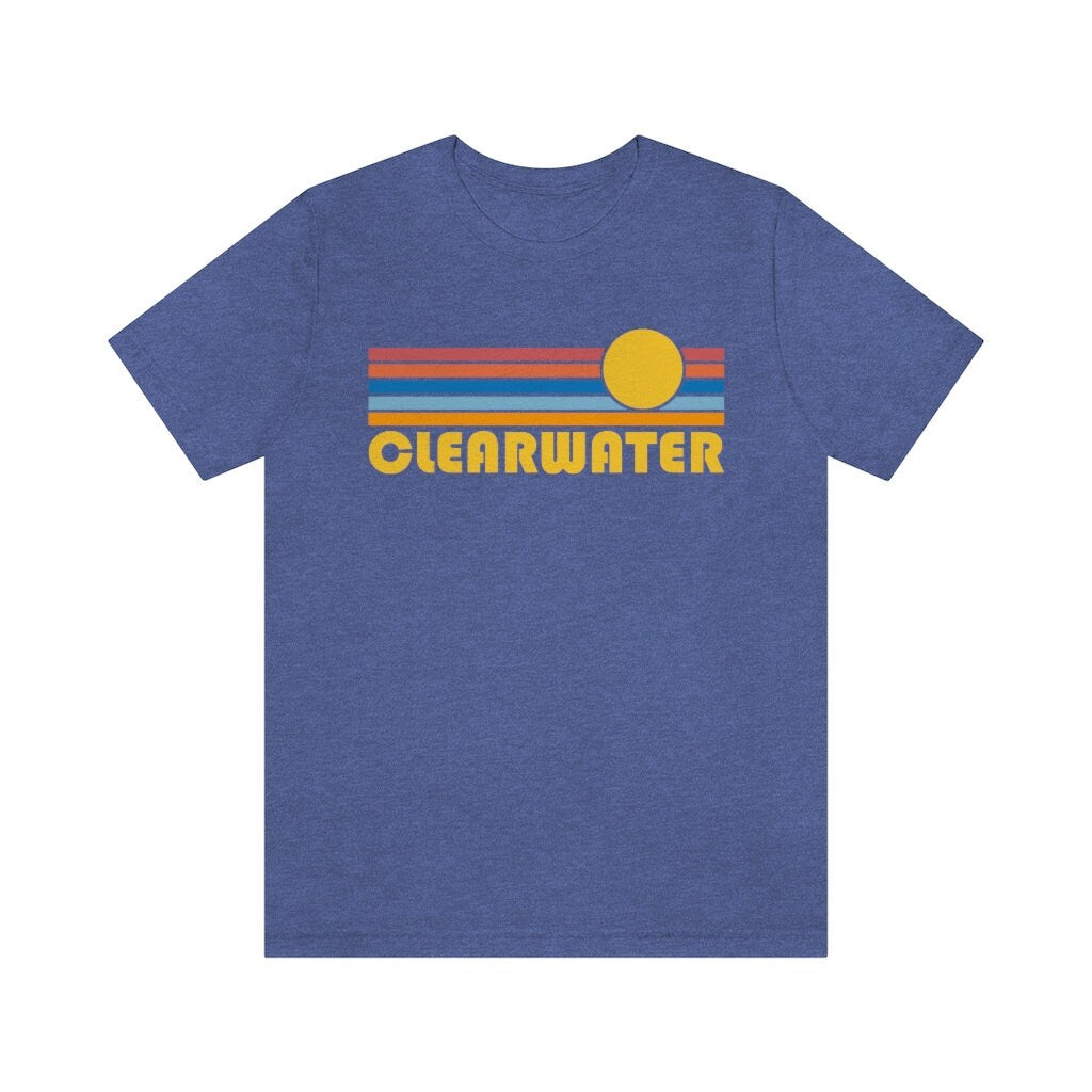Clearwater Florida TShirt Retro Sunrise Adult Unisex Clearwater TShirt Personalization Available Graphic Tee – Soft Feel · Top Pick For Any Outfit