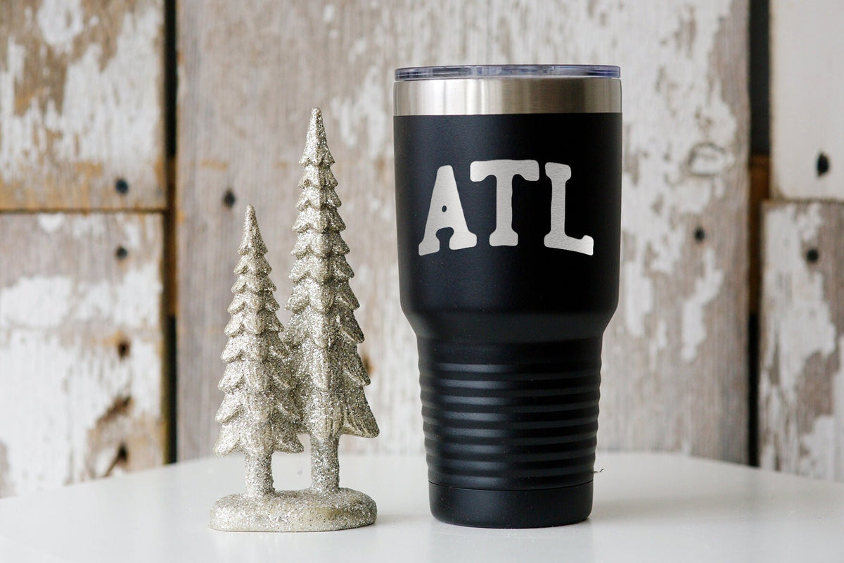 ATL Atlanta Moving Away Tumbler Funny Gifts 30oz 20oz Travel Coffee Cup Him Her Engraved Graphic Tee – Warm & Stylish · Must-Have Style