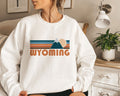 Wyoming Sweatshirt Unisex Retro Mountain Wyoming Sweatshirt Personalization Available Sweatshirt – Warm & Stylish · Top Pick For Any Outfit
