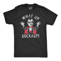 What39s Up Suckas Bat T shirt Halloween Shirt Mens Funny Halloween Shirt Halloween Costume Ideas Vampire Shirts Dracula Shirts Graphic Tee – Feel-Good Design · Perfect For Daily Wear