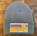 Kids Nashville Beanie 1 yrs 10 yrs Retro Sun Nashville TN Toddler Knit Hat Personalization Available Graphic Tee – Aesthetic Look · Trending Graphic Apparel