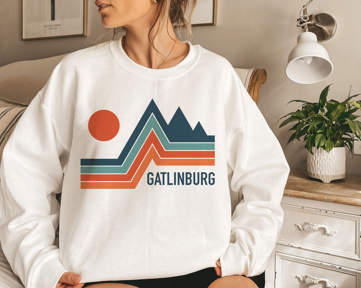 Gatlinburg Tennessee Sweatshirt Unisex Retro Crewneck Gatlinburg Sweatshirt Personalization Available Sweatshirt – Everyday Comfort · Perfect For Daily Wear