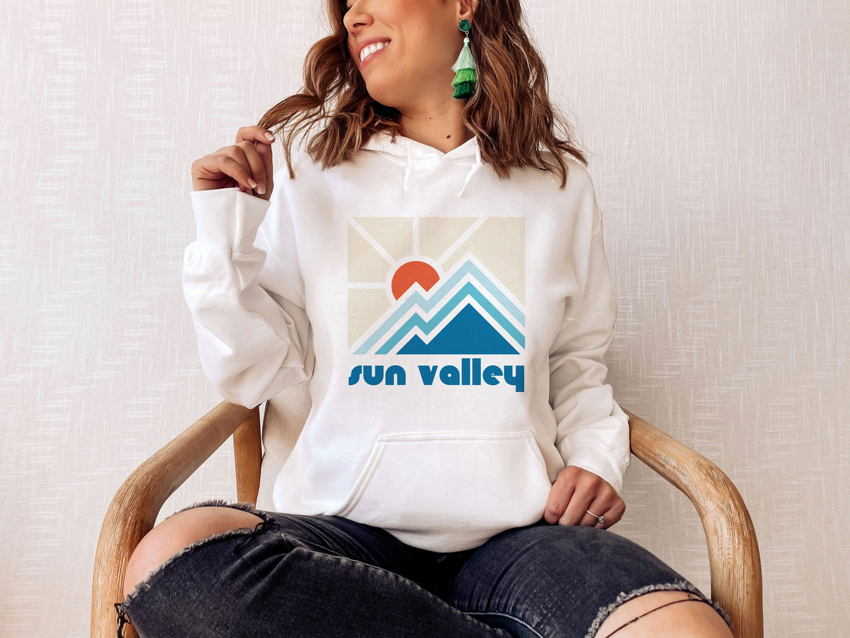 Sun Valley Idaho Hoodie Retro Unisex Sun Valley Hoodie Sweatshirt Personalization Available Hoodie – Premium Graphic · High-Quality Print