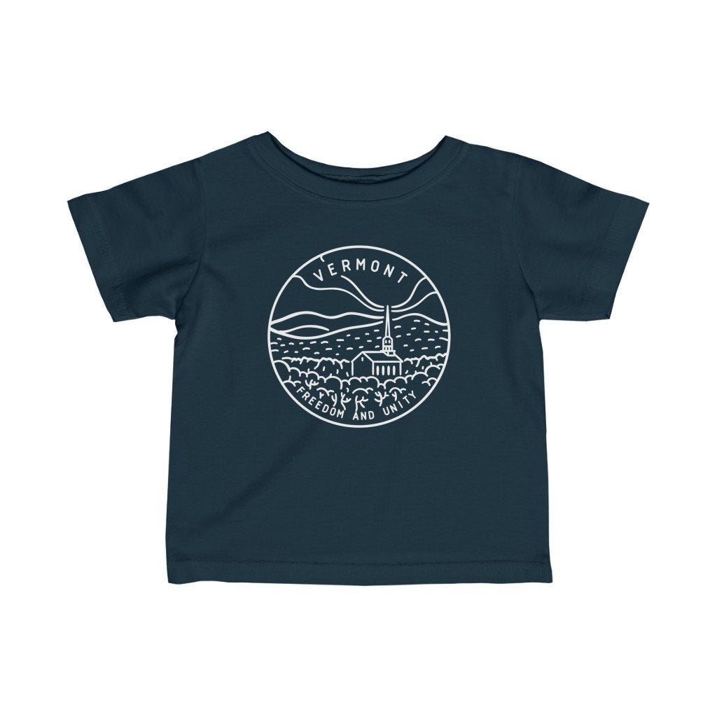 Vermont Infant Shirt State Design Unisex Vermont Baby Newborn T Shirt Personalization Available Graphic Tee – Soft Feel · Perfect For Daily Wear