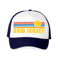 New Jersey Hat Retro Sunrise Foam New Jersey Trucker Cap Personalization Available Jersey – Soft Feel · Must-Have Style