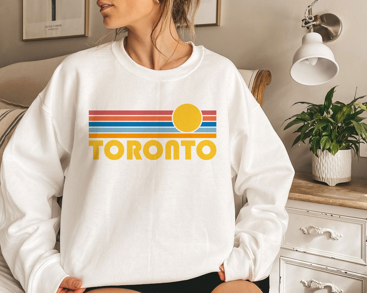 Toronto Canada Sweatshirt Retro Sunrise Unisex Toronto Sweatshirt Personalization Available Sweatshirt – Premium Graphic · Perfect For Daily Wear