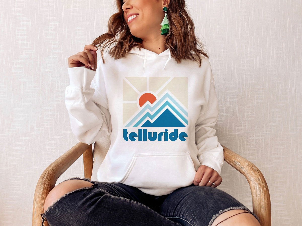 Telluride Colorado Hoodie Retro Unisex Telluride Hoodie Sweatshirt Personalization Available Hoodie – Soft Feel · Must-Have Style