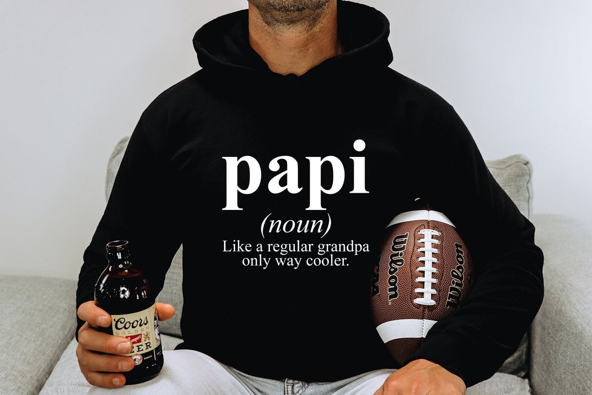 Papi Grandpa Fathers Day Definition Gifts Hoodie Funny Jumper Hooded Sweatshirt Him Her Unisex Sweater Shirt Hoodie – Premium Graphic · Must-Have Style