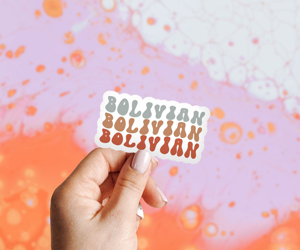 Bolivian Bolivia Pride Sticker Gifts Kiss Cut For Laptop Funny Vinyl Sticker Women Men Him Her Graphic Tee – Cozy Vibes · High-Quality Print