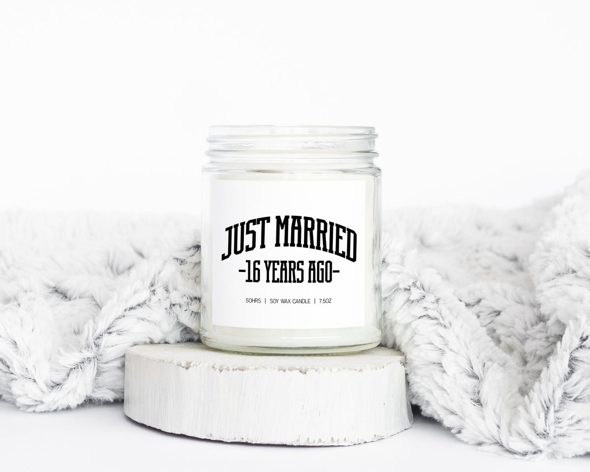 16th Anniversary 16 Years Wedding Married Gifts Funny Candle Housewarming Soy Wax Scented Decor Graphic Tee – Premium Graphic · Top Pick For Any Outfit