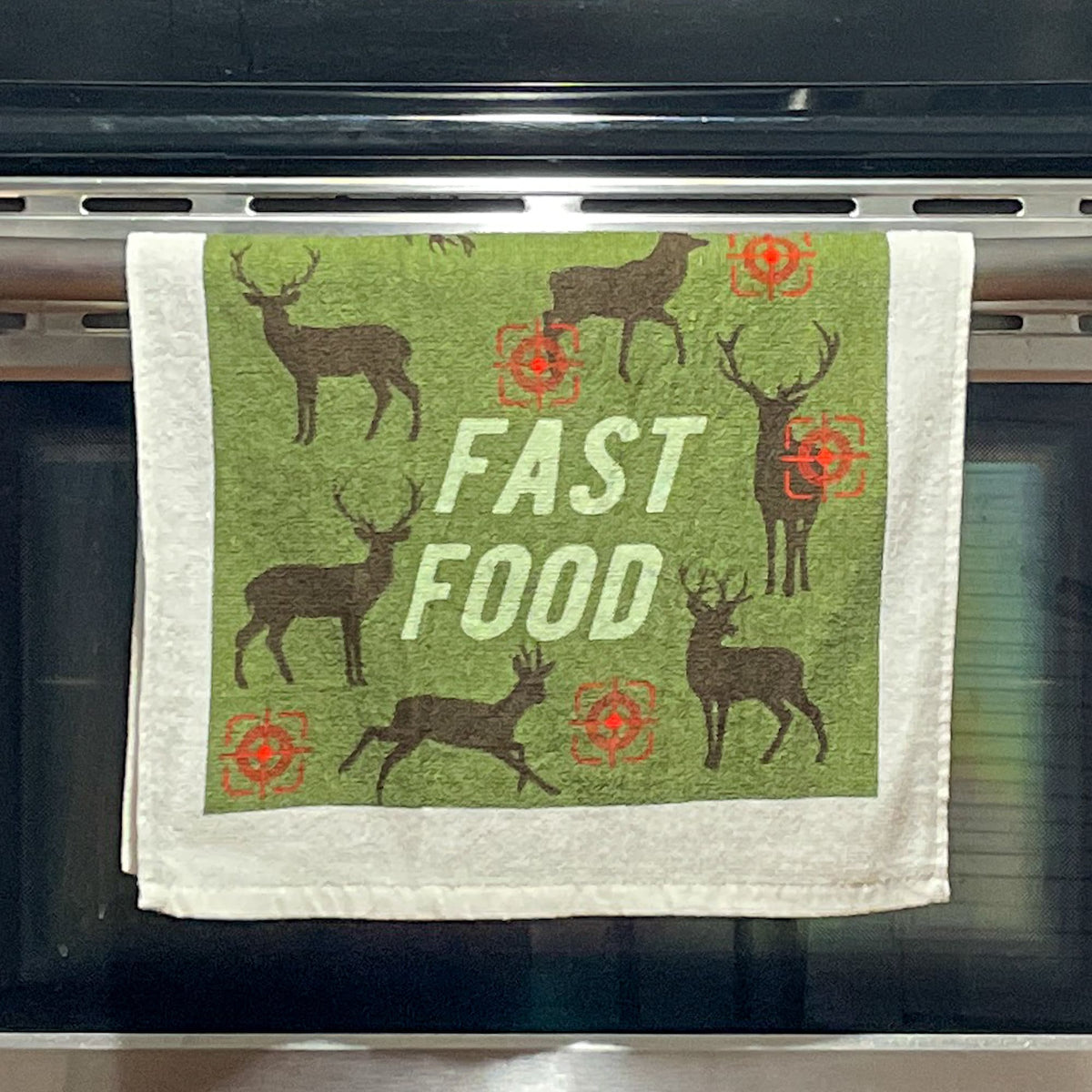 Fast Food Tea Towels Funny Hand Towels Housewarming Gift Christmas Gift Hostess Gift Funny Towels Hunting Towels DeerWhite Elephant Graphic Tee – Cozy Vibes · Perfect For Daily Wear