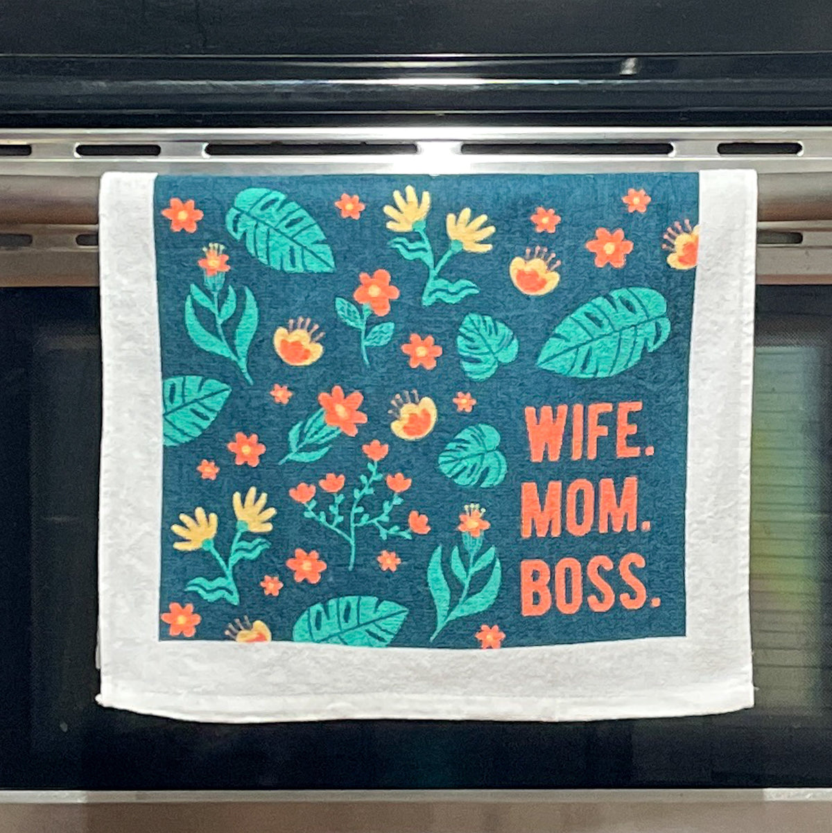 Wife Mom Boss Tea Towels Funny Hand Towels Housewarming Gift Christmas Gift Hostess Gift Gifts For Mom Floral Mama Gifts Graphic Tee – Bold Style · Must-Have Style