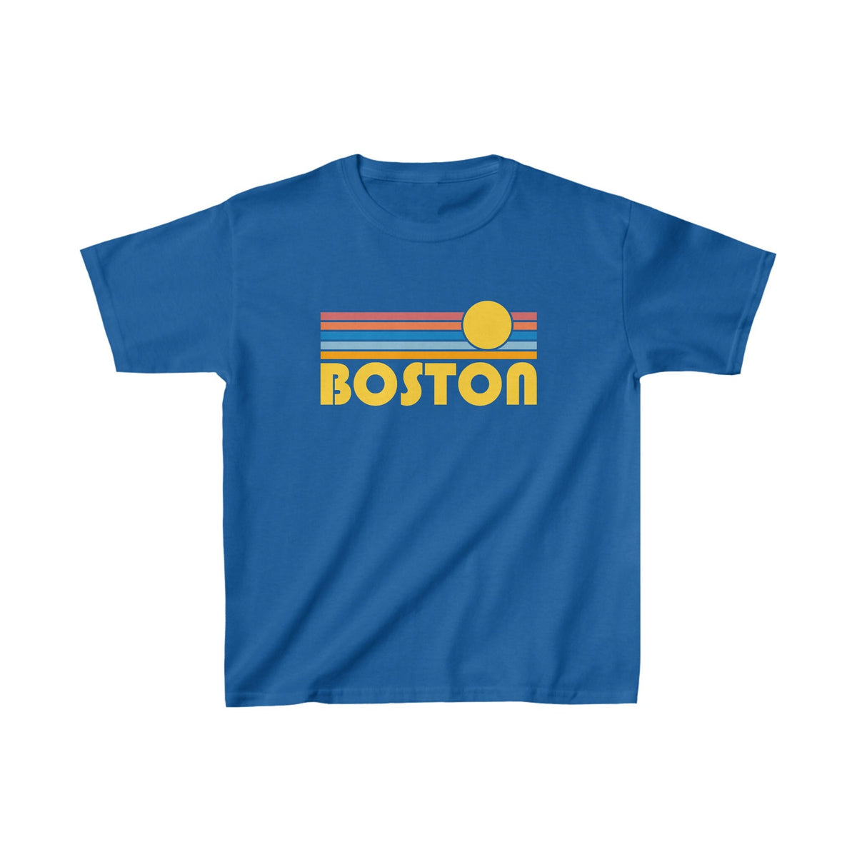 Boston Massachusetts Youth Shirt Retro Sunrise Boston Kid39s TShirt Personalization Available Graphic Tee – Bold Style · High-Quality Print