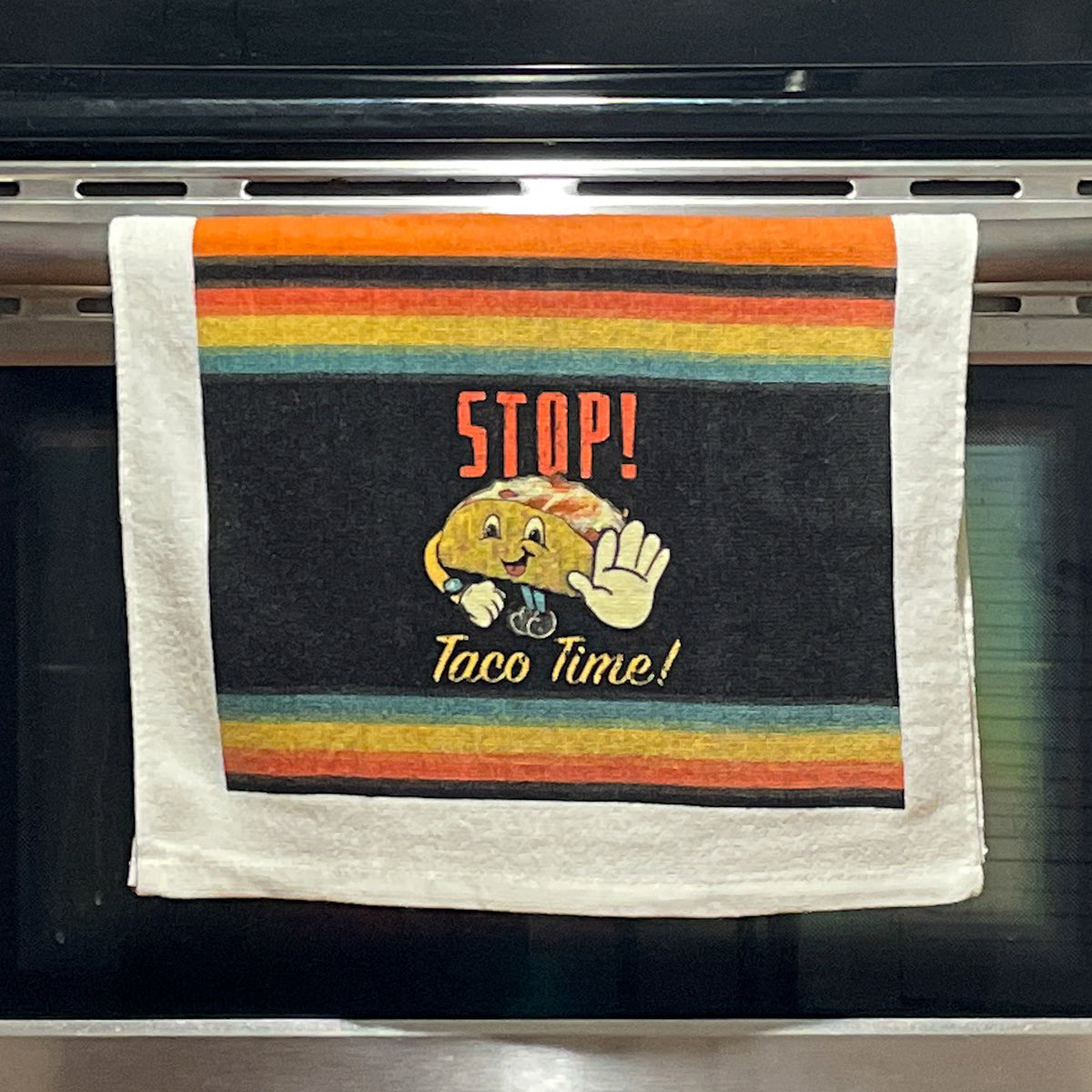 Stop Taco Time Towel Tacol Tea Towels Funny Hand Towels Housewarming Gift Christmas Gift Hostess Gift Funny Towels Foodie Graphic Tee – Bold Style · Perfect For Daily Wear