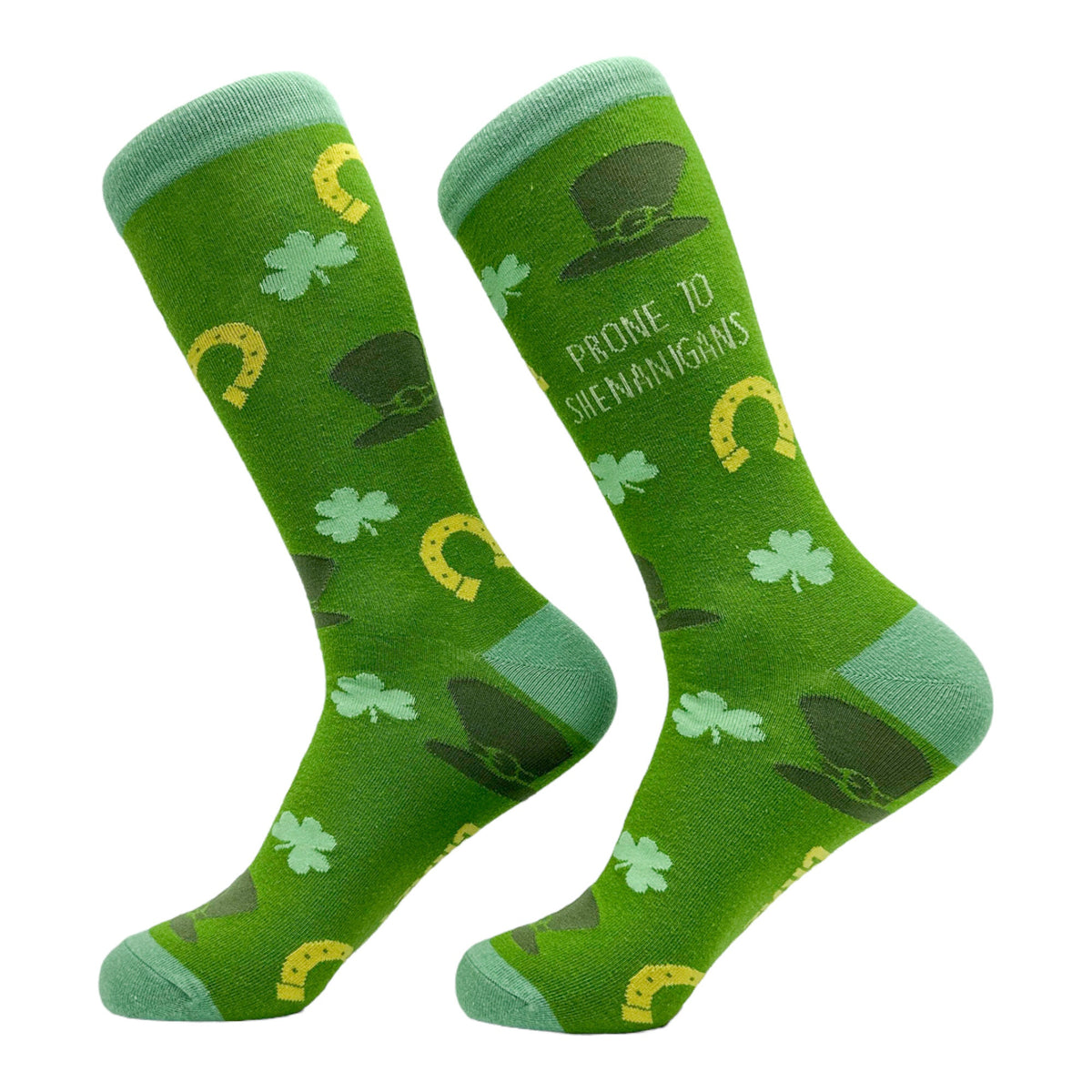 Prone To Shenanigans Socks Funny Unisex St Patricks Day Socks Clover Socks Horseshoe Socks Funky Socks Lucky SocksFunny Drinking Socks Graphic Tee – Cozy Vibes · High-Quality Print