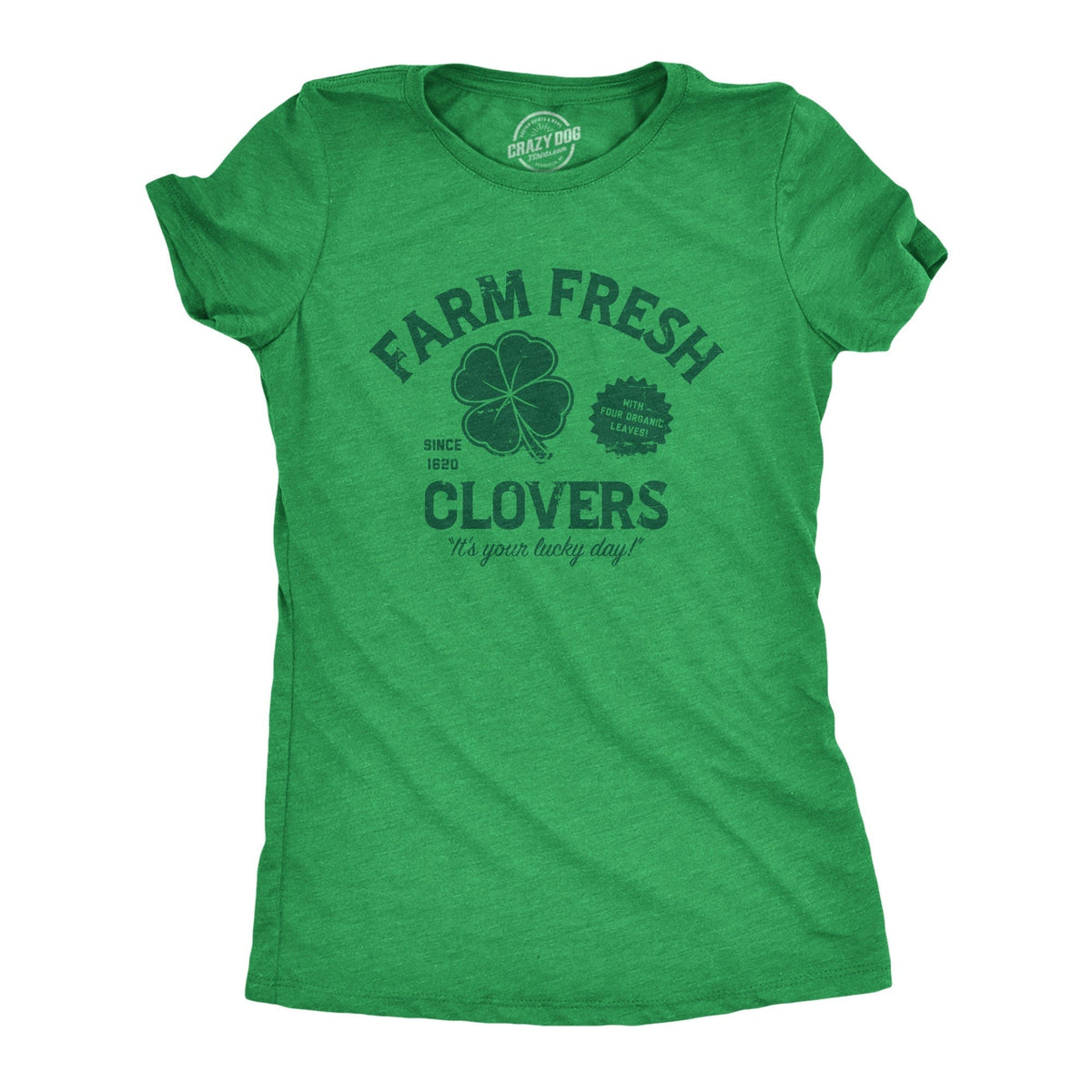 Farm Fresh Clover It39s Your Lucky Day St Patrick Day Shirt Luck Of The Irish Green Clover Shirt Woman Farm Shirts Funny Shirts Women Graphic Tee – Aesthetic Look · Perfect For Daily Wear