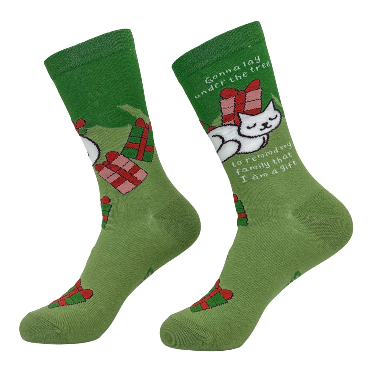 Lay Under The Tree I Am The Gift Cat Socks Christmas Socks Christmas Humor Socks Festive Socks Christmas Cat Socks Christmas Tree Graphic Tee – Easygoing Wear · Top Pick For Any Outfit