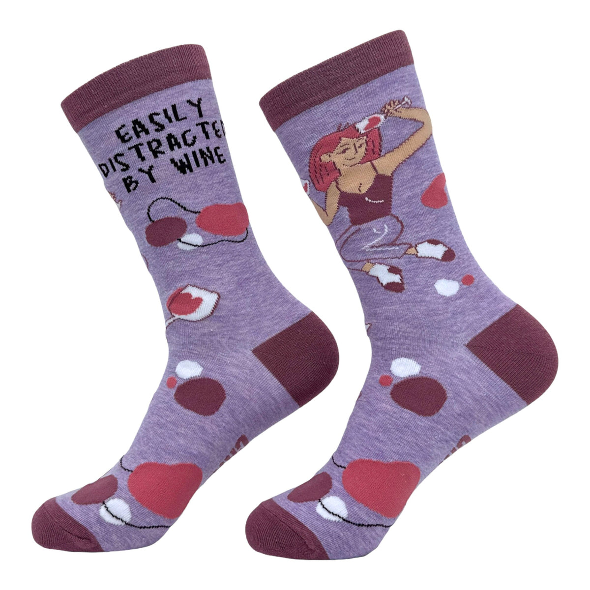 Easily Distracted by Wine Wine Socks Wine Drinking Socks Wine Lover Gifts Womens Novelty Socks Funny Socks Women Wine Socks For Women Graphic Tee – Feel-Good Design · Great Gift For Fans