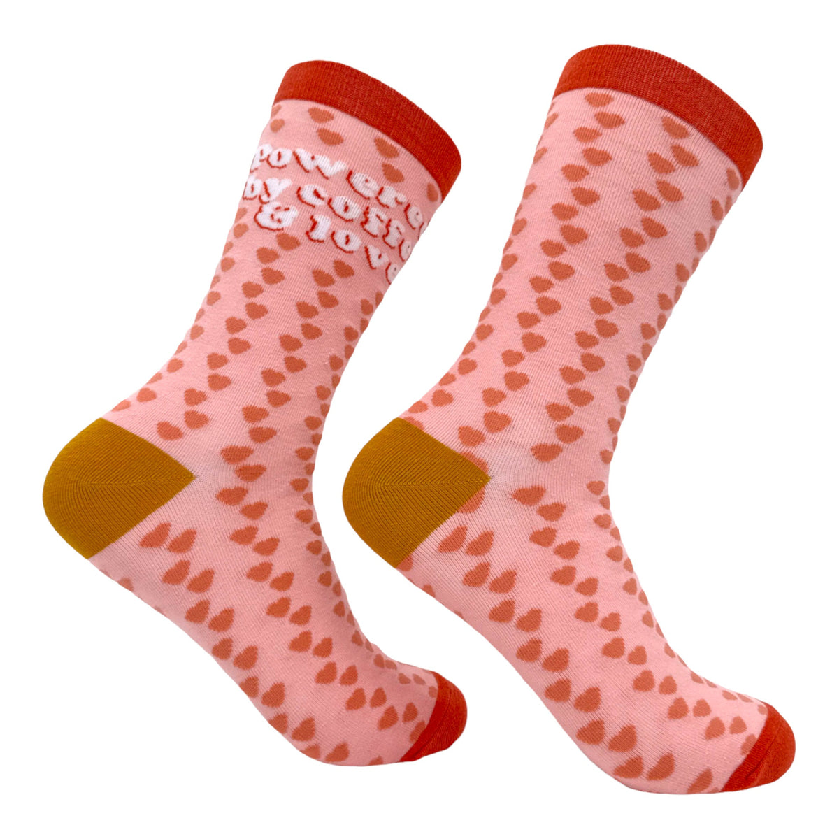 Powered By Coffee And Love Socks Womens Coffee Socks Heart Womens Socks Funny Womens Socks Novelty Socks Introverted Funny Socks Women Graphic Tee – Cozy Vibes · Top Pick For Any Outfit