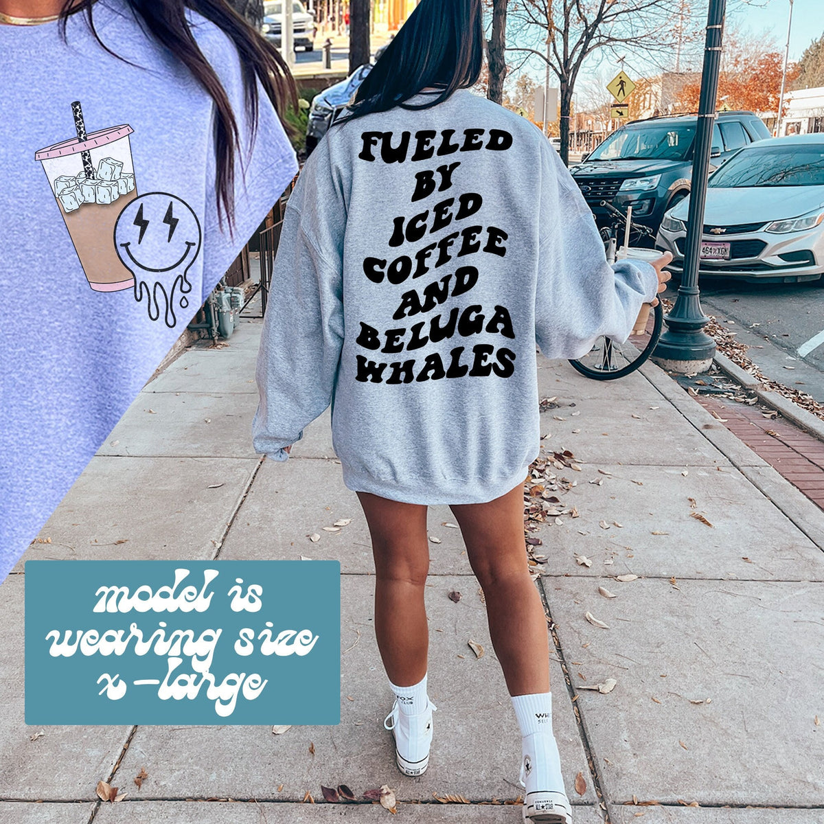Beluga Whale BACK PRINT Sweatshirt Gifts With Pocket Print Funny Sweater Shirt Jumper Men Women Him Her Sweatshirt – Aesthetic Look · Perfect For Daily Wear