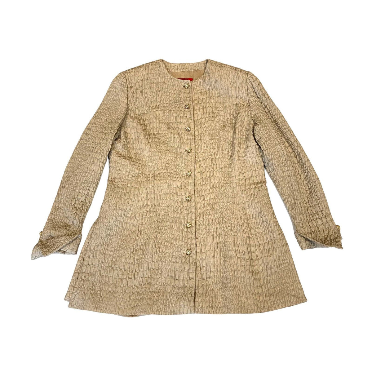 Valentino Night Collarless Womens Button Up Jacket Vintage Designer Beige Grey Graphic Tee – Feel-Good Design · High-Quality Print